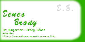 denes brody business card